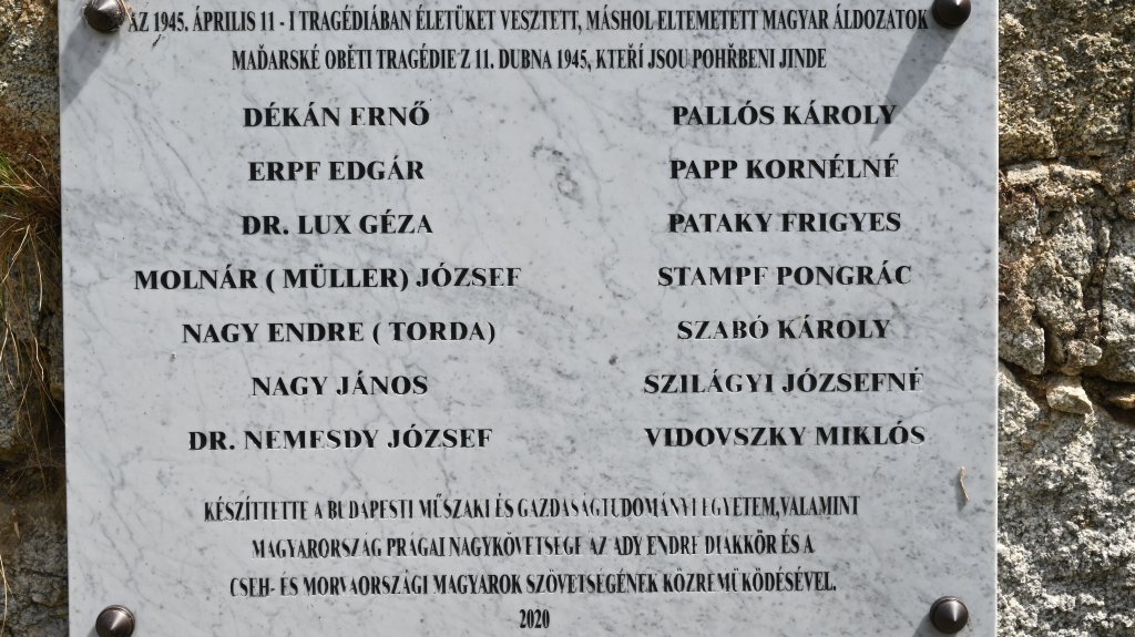 A távolabb eltemetett áldozatok nevei